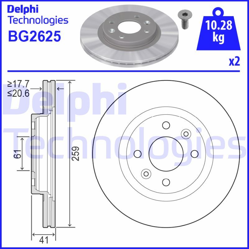 Bromsskiva DELPHI BG2625