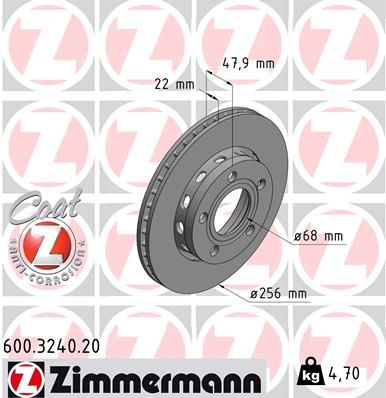 Bremsscheibe ZIMMERMANN 600.3240.20
