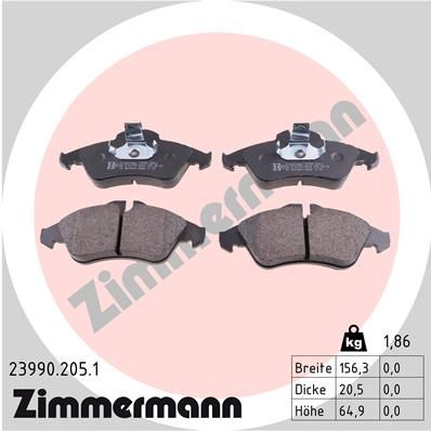 Bremsbelagsatz Bremsbeläge ZIMMERMANN 23990.205.1