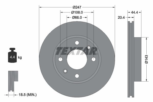 Bremsscheibe TEXTAR 92033800