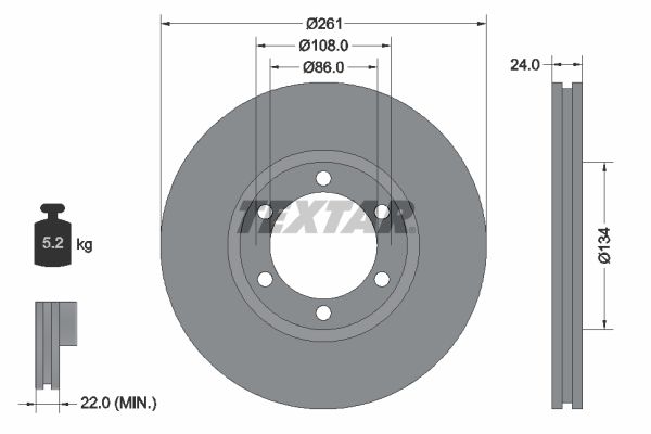 Bremsscheibe TEXTAR 92234700