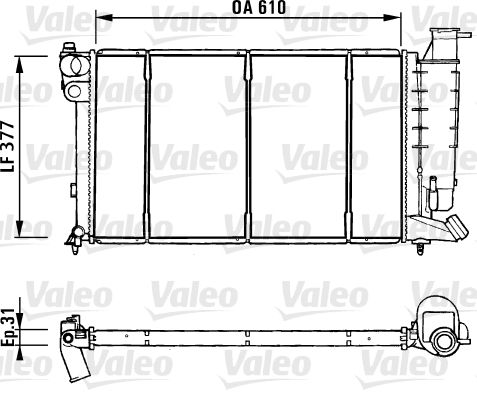 Kühler, Motorkühlung VALEO 731181