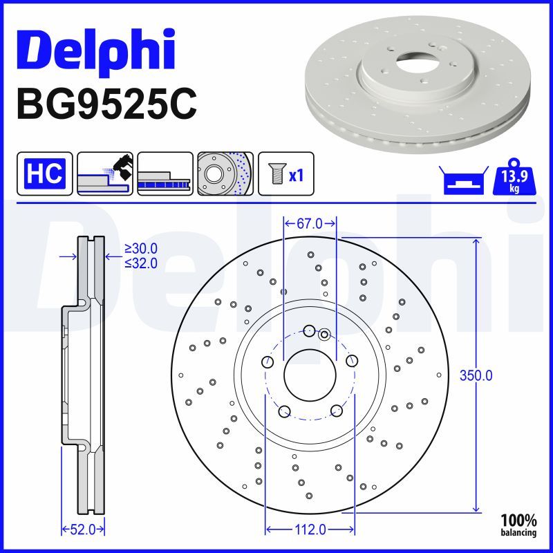 Bremsscheibe DELPHI BG9525C
