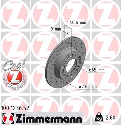 Bremsscheibe ZIMMERMANN 100.1236.52