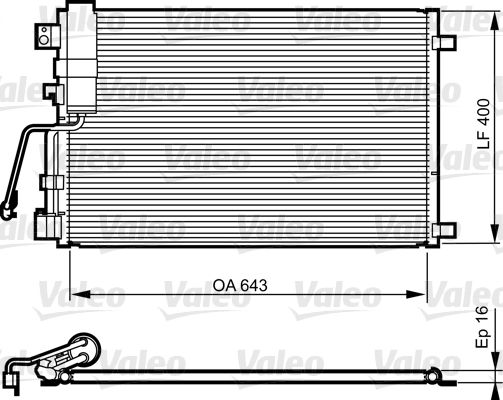 Kondensator, Klimaanlage VALEO 814009