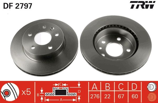 Bremsscheibe TRW DF2797