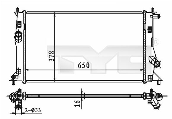 Kühler, Motorkühlung TYC 720-0012