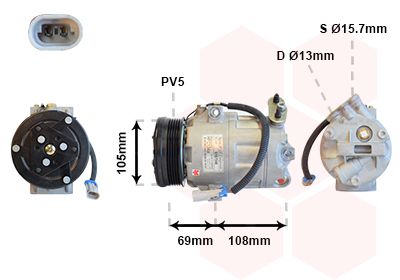 Kompressor, Klimaanlage VAN WEZEL 3700K373
