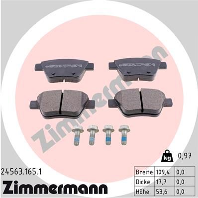 Bremsbelagsatz Bremsbeläge ZIMMERMANN 24563.165.1