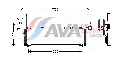 Kondensator, Klimaanlage AVA QUALITY COOLING DN5183