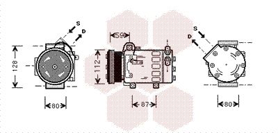 Kompressor, Klimaanlage VAN WEZEL 4000K333