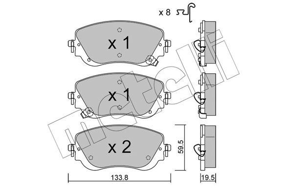 Bremsbelagsatz, Scheibenbremse METELLI 22-1325-0