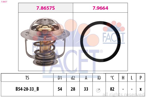 Thermostat, Kühlmittel FACET 7.8657