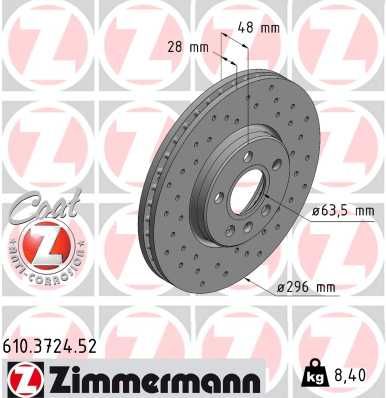 Bremsscheibe ZIMMERMANN 610.3724.52