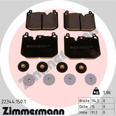 Bremsbelagsatz Bremsbeläge ZIMMERMANN 22344.150.1