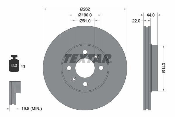 Bremsscheibe TEXTAR 92064803
