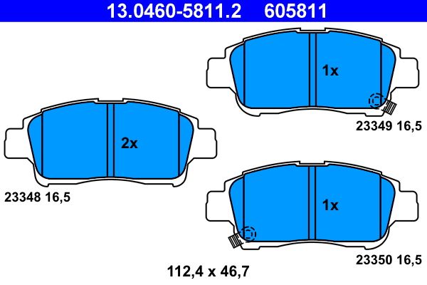 Bremsbelagsatz, Scheibenbremse ATE 13.0460-5811.2