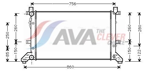 Kühler, Motorkühlung AVA QUALITY COOLING VNA2155