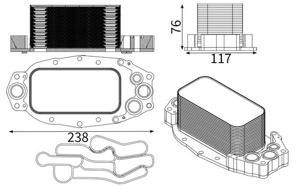 Ölkühler, Motoröl MAHLE CLC253001S