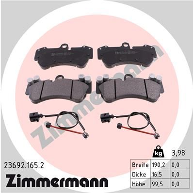 Bremsbelagsatz, Scheibenbremse ZIMMERMANN 23692.165.2