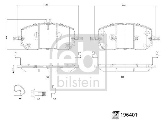 Bremsbelagsatz Bremsbeläge FEBI BILSTEIN 196401