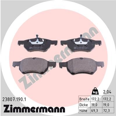 Bremsbelagsatz Bremsbeläge ZIMMERMANN 23807.190.1