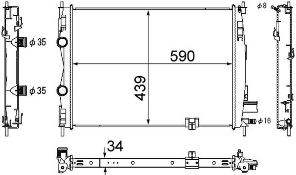 Kühler, Motorkühlung MAHLE CR1075000S