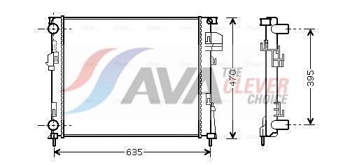 Kühler, Motorkühlung AVA QUALITY COOLING RT2327