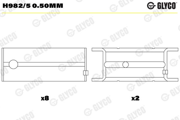 Kurbelwellenlager GLYCO H982/50.50MM