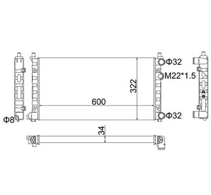 Kühler, Motorkühlung HART 600 242