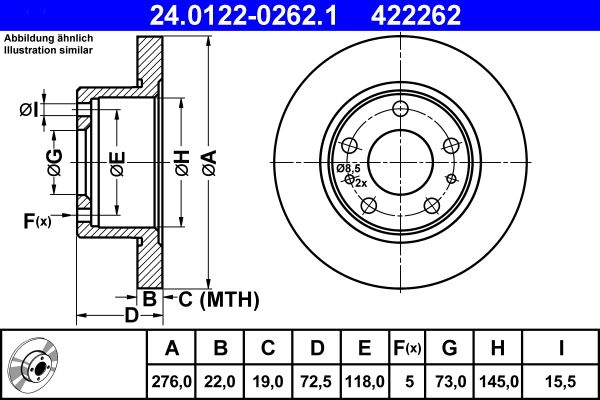 Bremsscheibe ATE 24.0122-0262.1