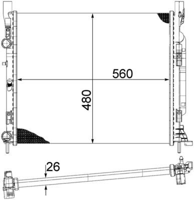 Kühler, Motorkühlung MAHLE CR1155000S
