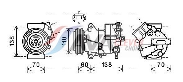 Kompressor, Klimaanlage AVA QUALITY COOLING OLAK607