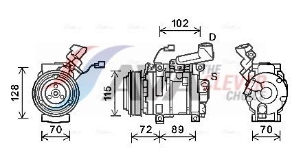 Kompressor, Klimaanlage AVA QUALITY COOLING HDK270