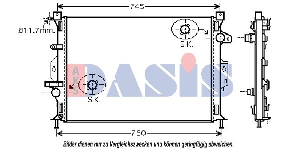 Kühler, Motorkühlung AKS DASIS 092046N