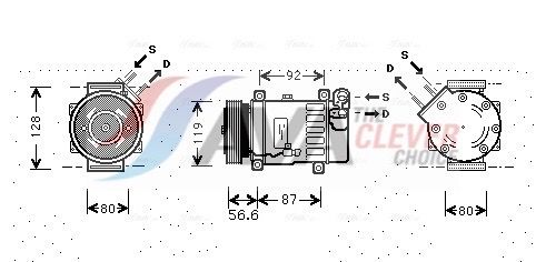 Kompressor, Klimaanlage AVA QUALITY COOLING CNAK238