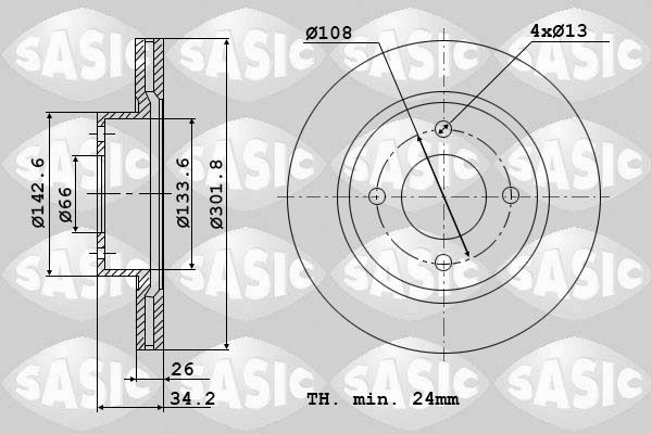 Bremsscheibe SASIC 6100006