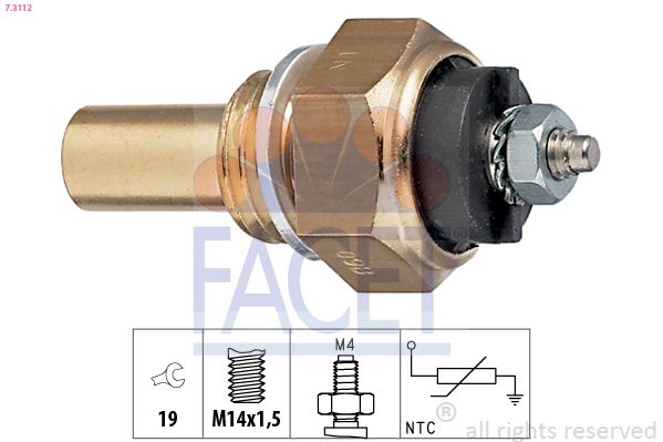Sensor, Kühlmitteltemperatur FACET 7.3112