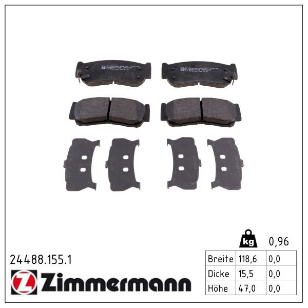 Bremsbelagsatz, Scheibenbremse ZIMMERMANN 24488.155.1