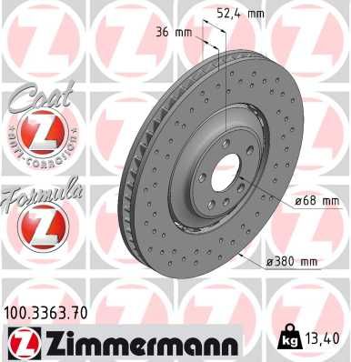 Bremsscheibe ZIMMERMANN 100.3363.70