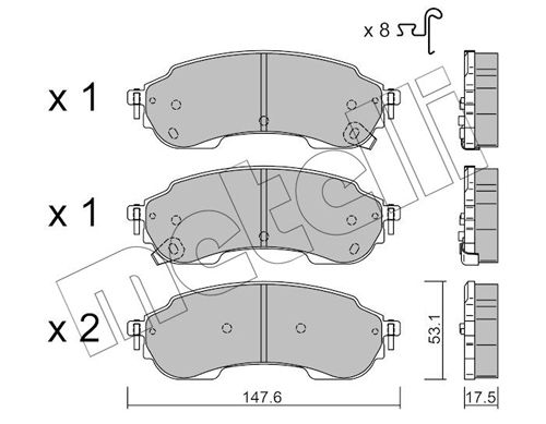 Bremsbelagsatz, Scheibenbremse METELLI 22-1375-0