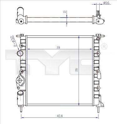 Kühler, Motorkühlung TYC 728-0013-r