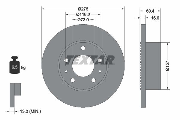 Bremsscheibe TEXTAR 93104800