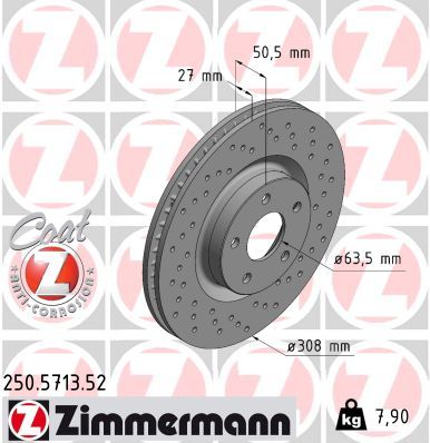 Bremsscheibe ZIMMERMANN 250.5713.52