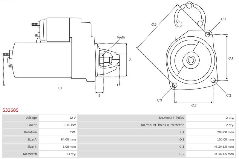 Starter / Anlasser AS-PL s3268s