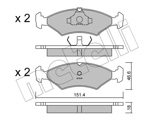 Bremsbelagsatz, Scheibenbremse METELLI 22-0029-0