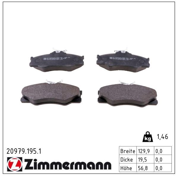 Bremsbelagsatz, Scheibenbremse ZIMMERMANN 20979.195.1