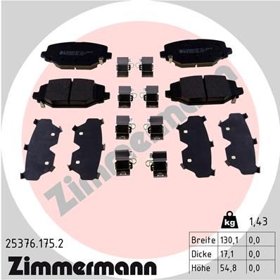 Bremsbelagsatz Bremsbeläge ZIMMERMANN 25376.175.2
