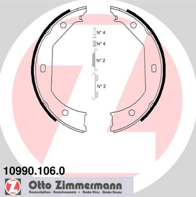 Bremsbackensatz Feststellbremse ZIMMERMANN 10990.106.0