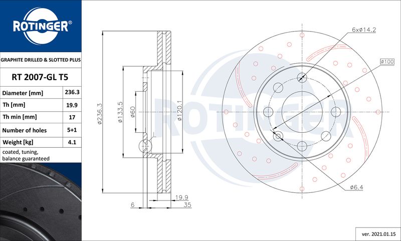 Bremsscheibe ROTINGER rt 2007-gl t5